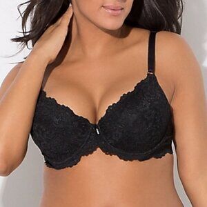 Smart and Sex Signature Lace Underwire Push Up Bra Size 38DD Black